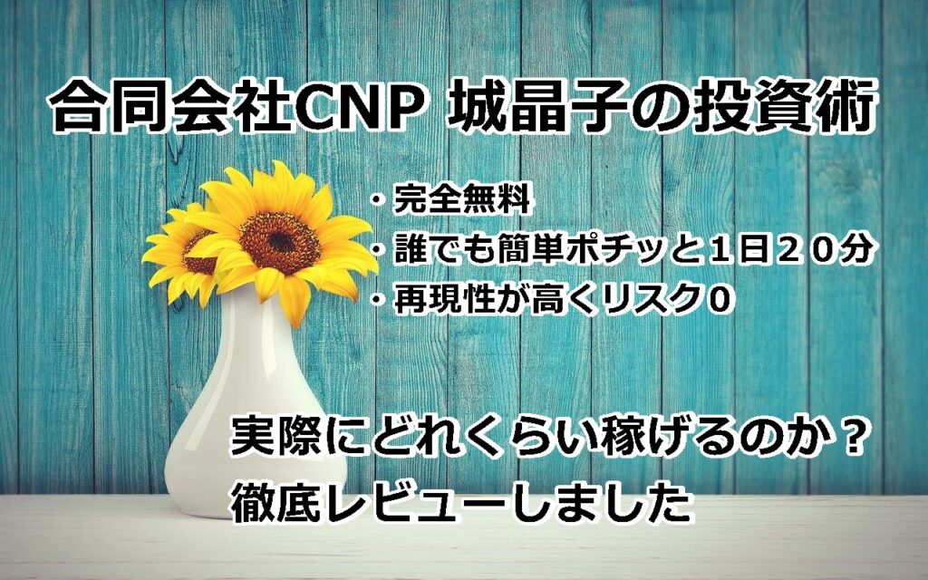 合同会社CNP 城晶子の投資術